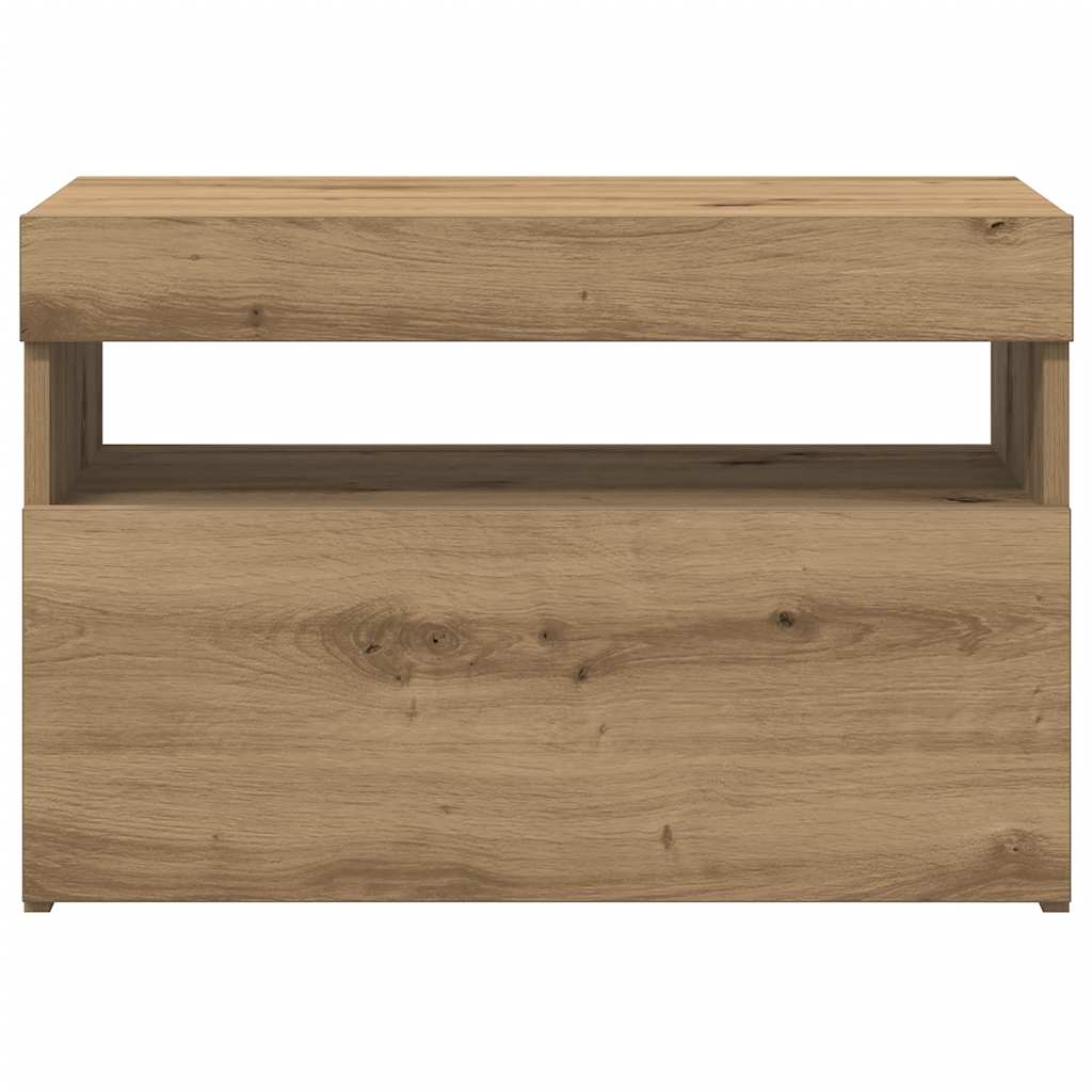 vidaXL TV-Schränke mit LED-Leuchten 2 Stk. Artisan-Eiche Holzwerkstoff