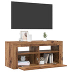 vidaXL TV-Schrank mit LED-Leuchten Altholz-Optik 90x35x40 cm