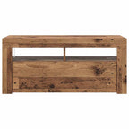 vidaXL TV-Schrank mit LED-Leuchten Altholz-Optik 90x35x40 cm