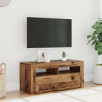 vidaXL TV-Schrank mit LED-Leuchten Altholz-Optik 90x35x40 cm