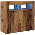 vidaXL Sideboard mit LED-Leuchten Altholz-Optik 80x35x75 cm