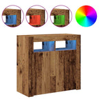 vidaXL Sideboard mit LED-Leuchten Altholz-Optik 80x35x75 cm