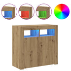 vidaXL Sideboard mit LED-Leuchten Artisan-Eiche 80x35x75 cm