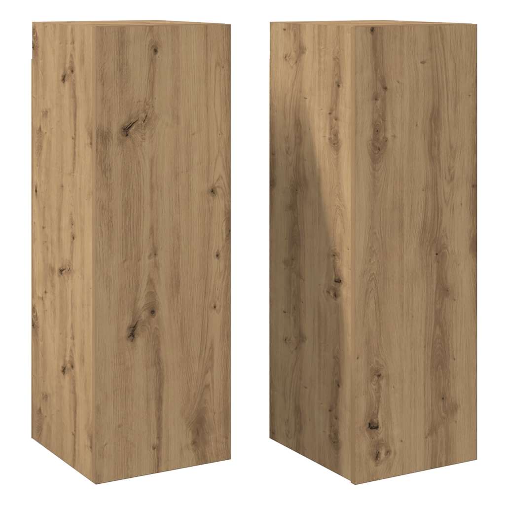 vidaXL TV-Schränke 2 Stk. Artisan-Eiche 30,5x30x90 cm Holzwerkstoff