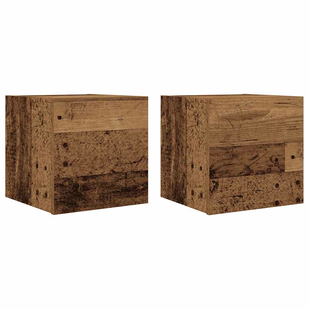 vidaXL TV-Wandschränke 2 Stk. Altholz-Optik 30,5x30x30 cm