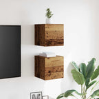 vidaXL TV-Wandschränke 2 Stk. Altholz-Optik 30,5x30x30 cm