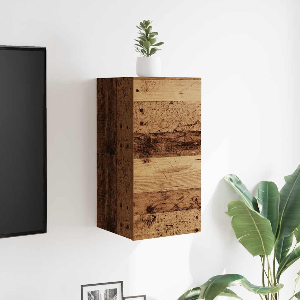 vidaXL TV-Wandschränke 2 Stk. Altholz-Optik 30,5x30x30 cm