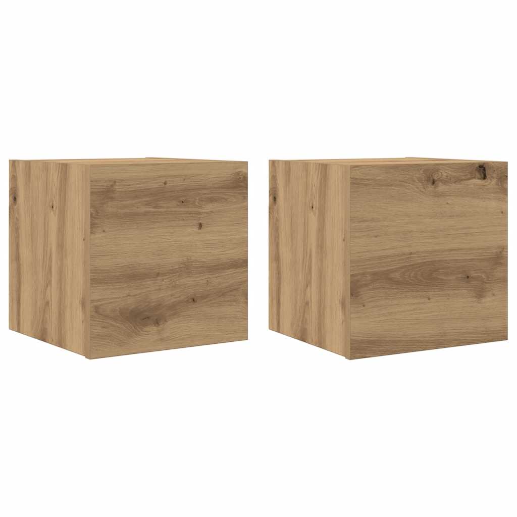 vidaXL TV-Wandschränke 2 Stk. Artisan-Eiche 30,5x30x30 cm
