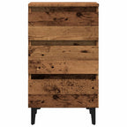 vidaXL Nachttisch mit Metallbeinen Altholz-Optik 40x35x69 cm