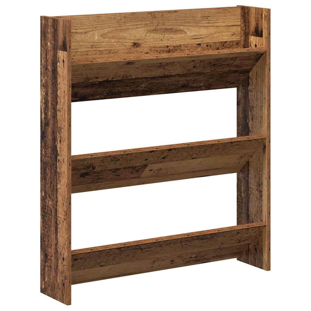 vidaXL Schuhregal Wandmontage Altholz-Optik 80x18x90 cm Holzwerkstoff