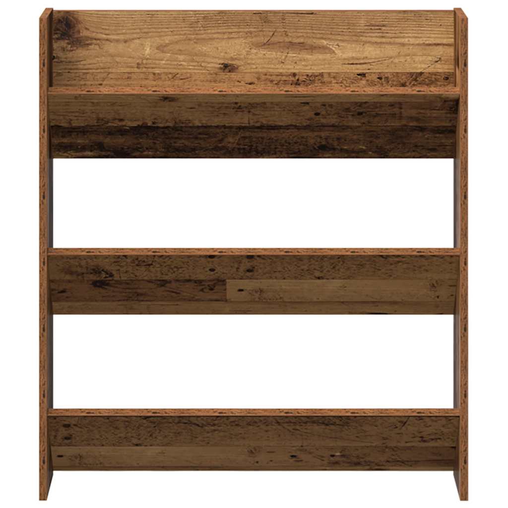 vidaXL Schuhregal Wandmontage Altholz-Optik 80x18x90 cm Holzwerkstoff