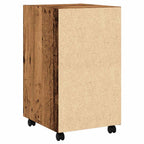 vidaXL Schrank mit Rollen Altholz-Optik 33x38x60 cm Holzwerkstoff