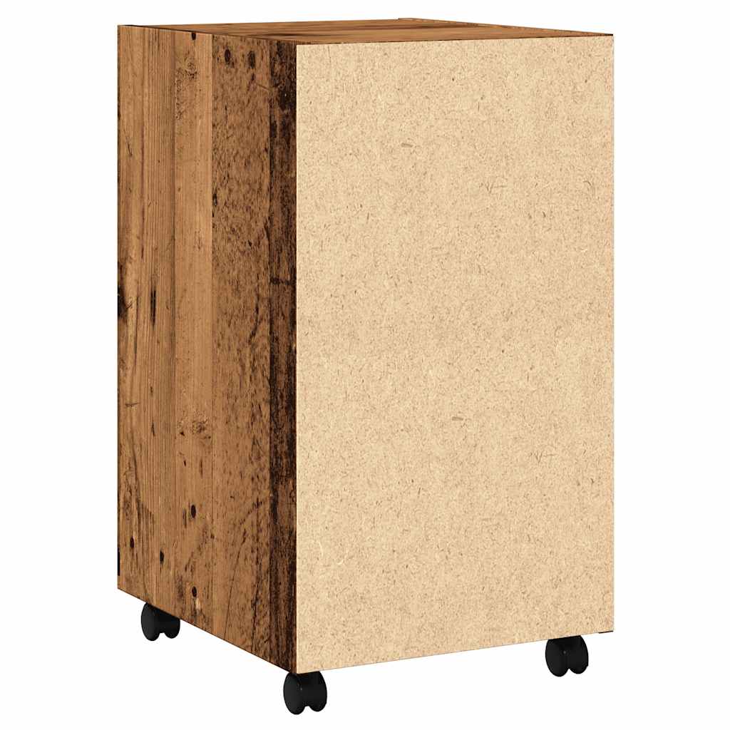 vidaXL Schrank mit Rollen Altholz-Optik 33x38x60 cm Holzwerkstoff