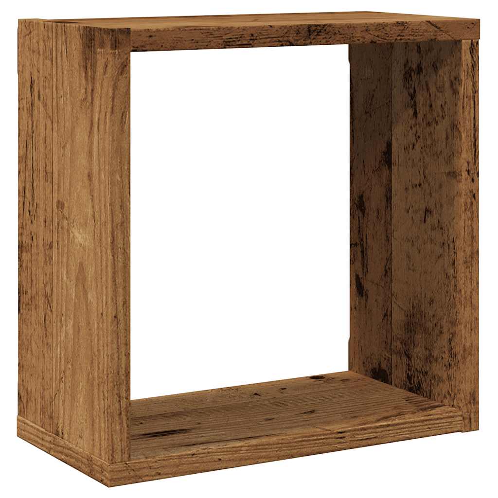 vidaXL Würfel-Wandregale 2 Stk. Altholz-Optik 30x15x30 Holzwerkstoff