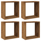 vidaXL Würfel-Wandregale 4 Stk. Altholz-Optik 30x15x30 Holzwerkstoff