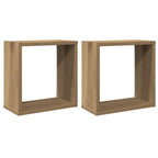 vidaXL Würfel-Wandregale 2 Stk. Artisan-Eiche 30x15x30 Holzwerkstoff