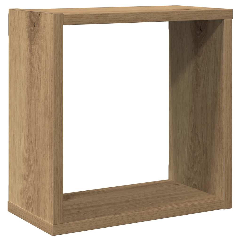 vidaXL Würfel-Wandregale 2 Stk. Artisan-Eiche 30x15x30 Holzwerkstoff