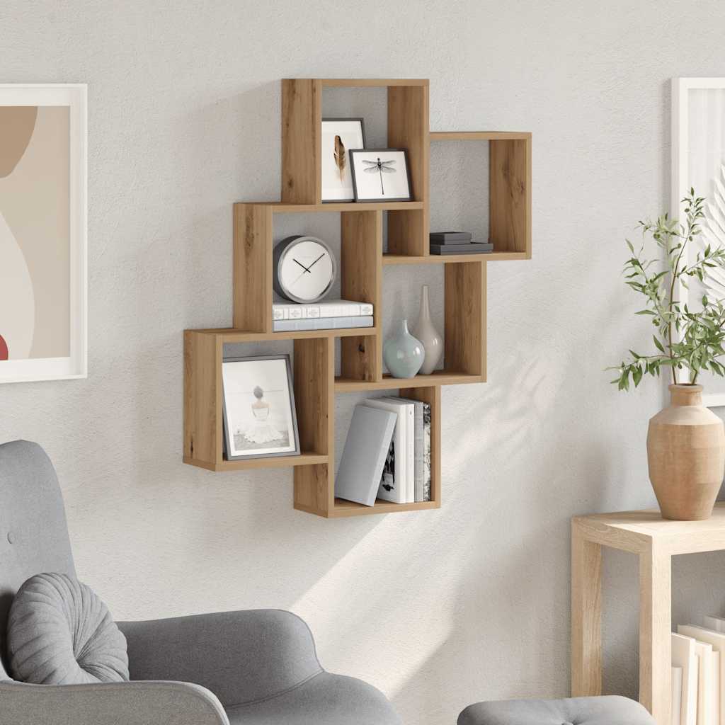 vidaXL Würfelregal Artisan-Eiche 78x15x93 cm Holzwerkstoff