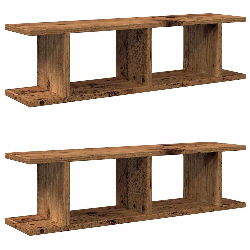 vidaXL Wandregale 2 Stk. Altholz-Optik 75x18x20 cm Holzwerkstoff
