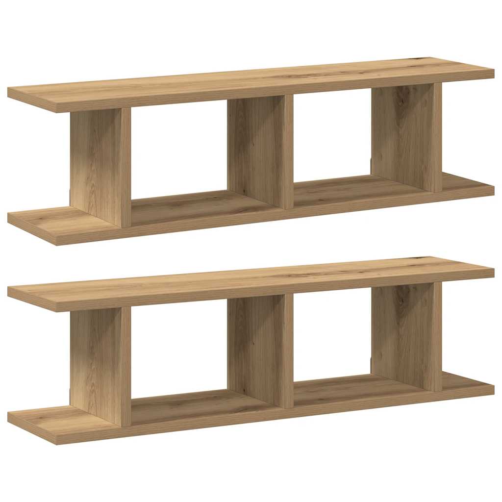 vidaXL Wandregale 2 Stk. Artisan-Eiche 75x18x20 cm Holzwerkstoff