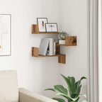 vidaXL Wand-Eckregal Altholz-Optik 40x40x49,5 cm Holzwerkstoff