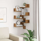 vidaXL Wand-Eckregale 2 Stk. Altholz-Optik 40x40x49,5 Holzwerkstoff