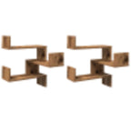 vidaXL Wand-Eckregale 2 Stk. Altholz-Optik 40x40x49,5 Holzwerkstoff