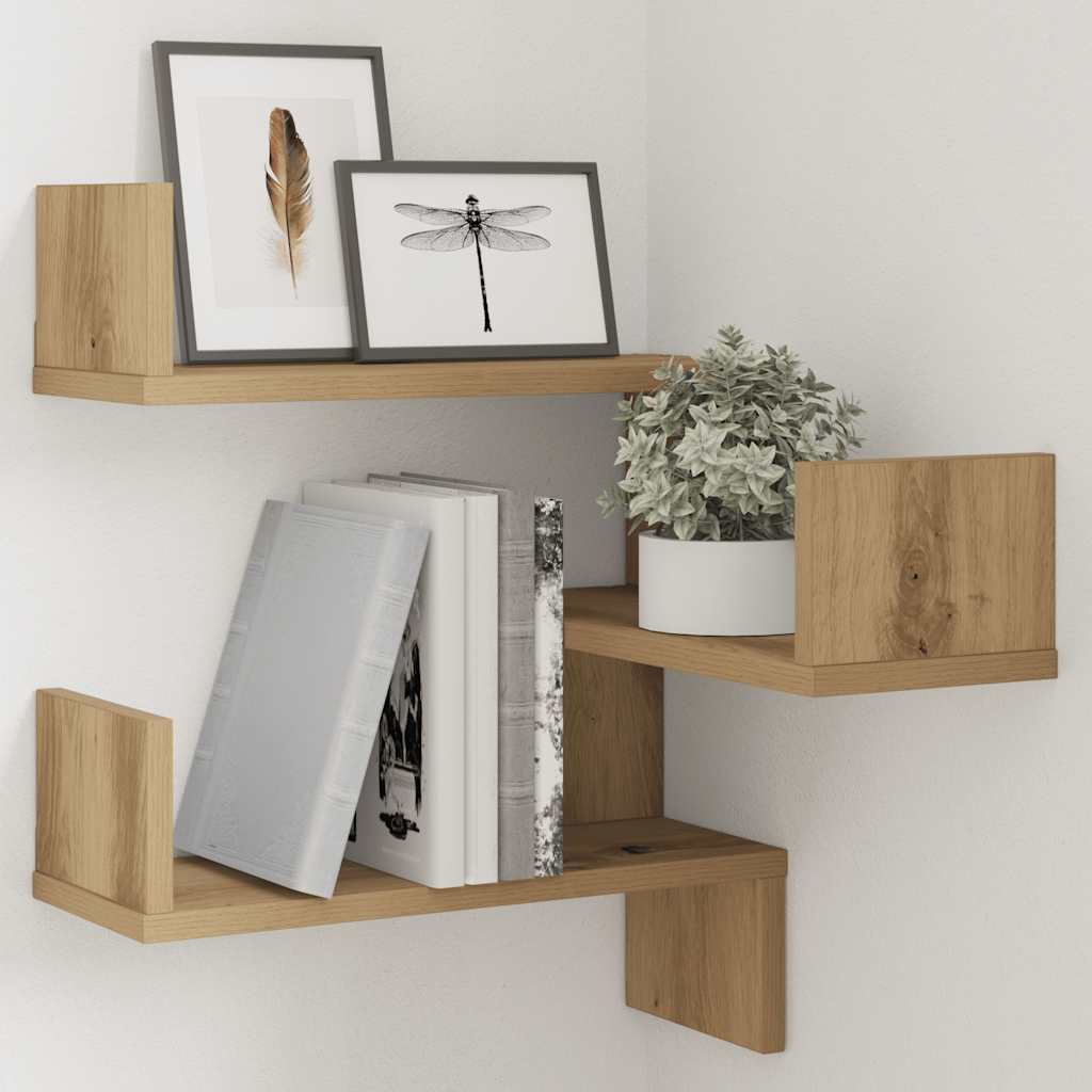 vidaXL Wand-Eckregal Artisan-Eiche 40x40x49,5 cm Holzwerkstoff