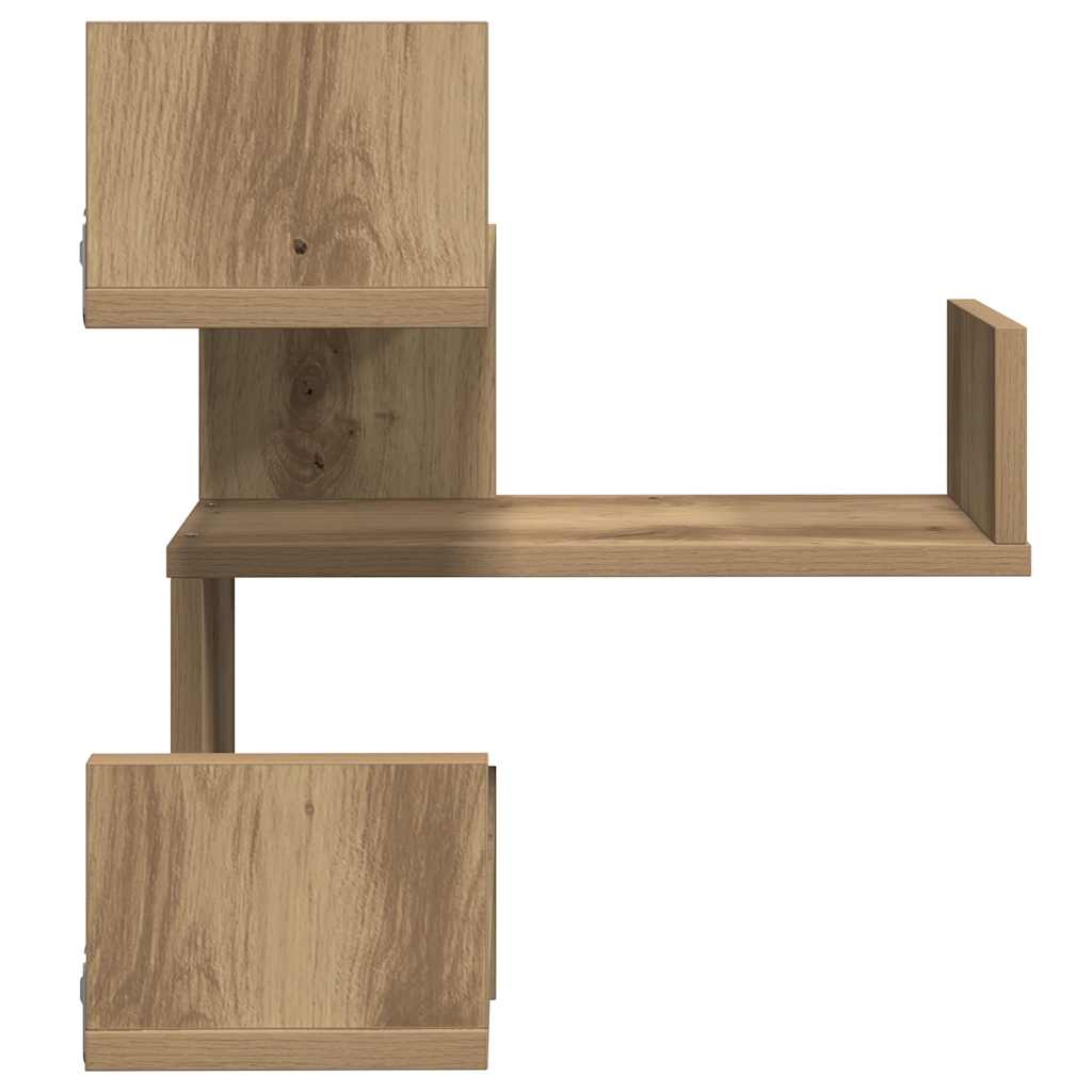 vidaXL Wand-Eckregale 2 Stk. Artisan-Eiche 40x40x49,5 Holzwerkstoff