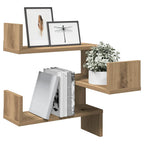 vidaXL Wand-Eckregale 2 Stk. Artisan-Eiche 40x40x49,5 Holzwerkstoff