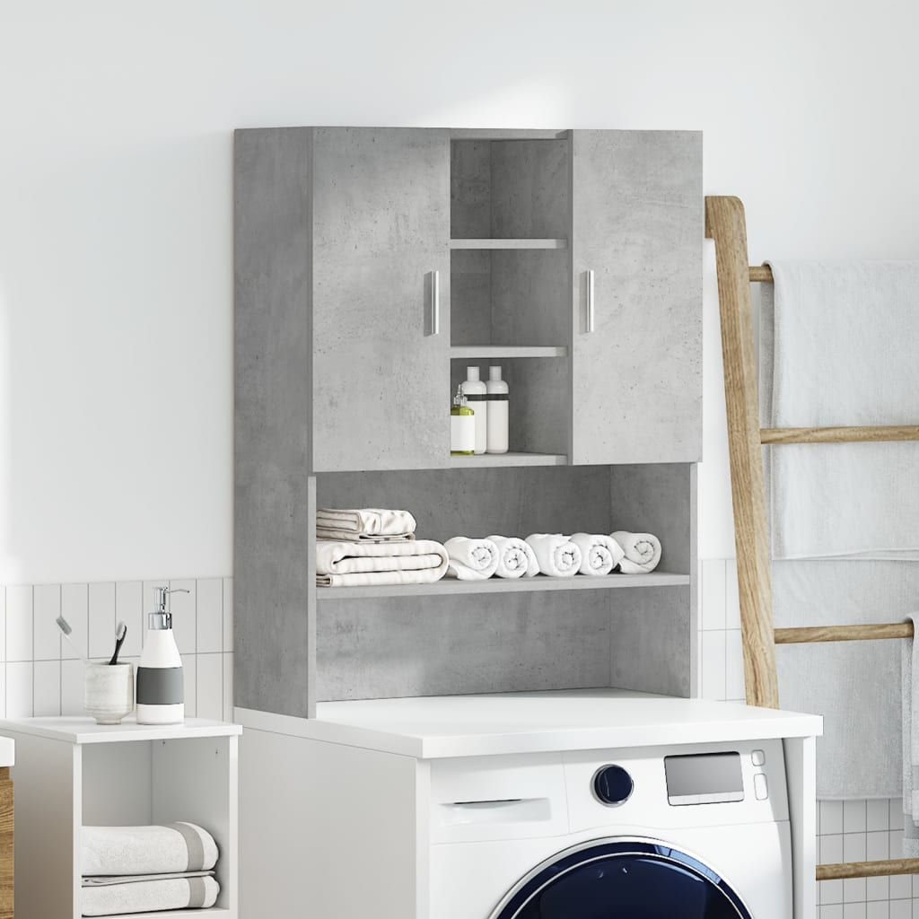 vidaXL Waschmaschinenschrank Betongrau 70,5x25,5x90 cm
