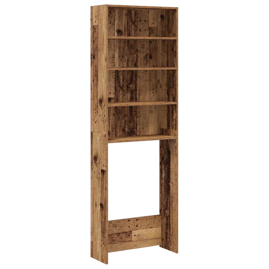 vidaXL Waschmaschinenregal Altholz-Optik 64x24x190 cm