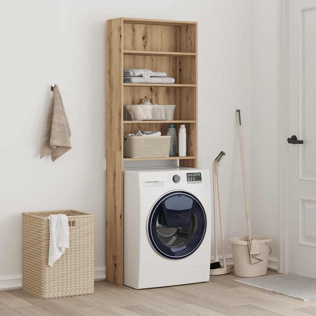 vidaXL Waschmaschinenregal Artisan-Eiche 64x24x190 cm