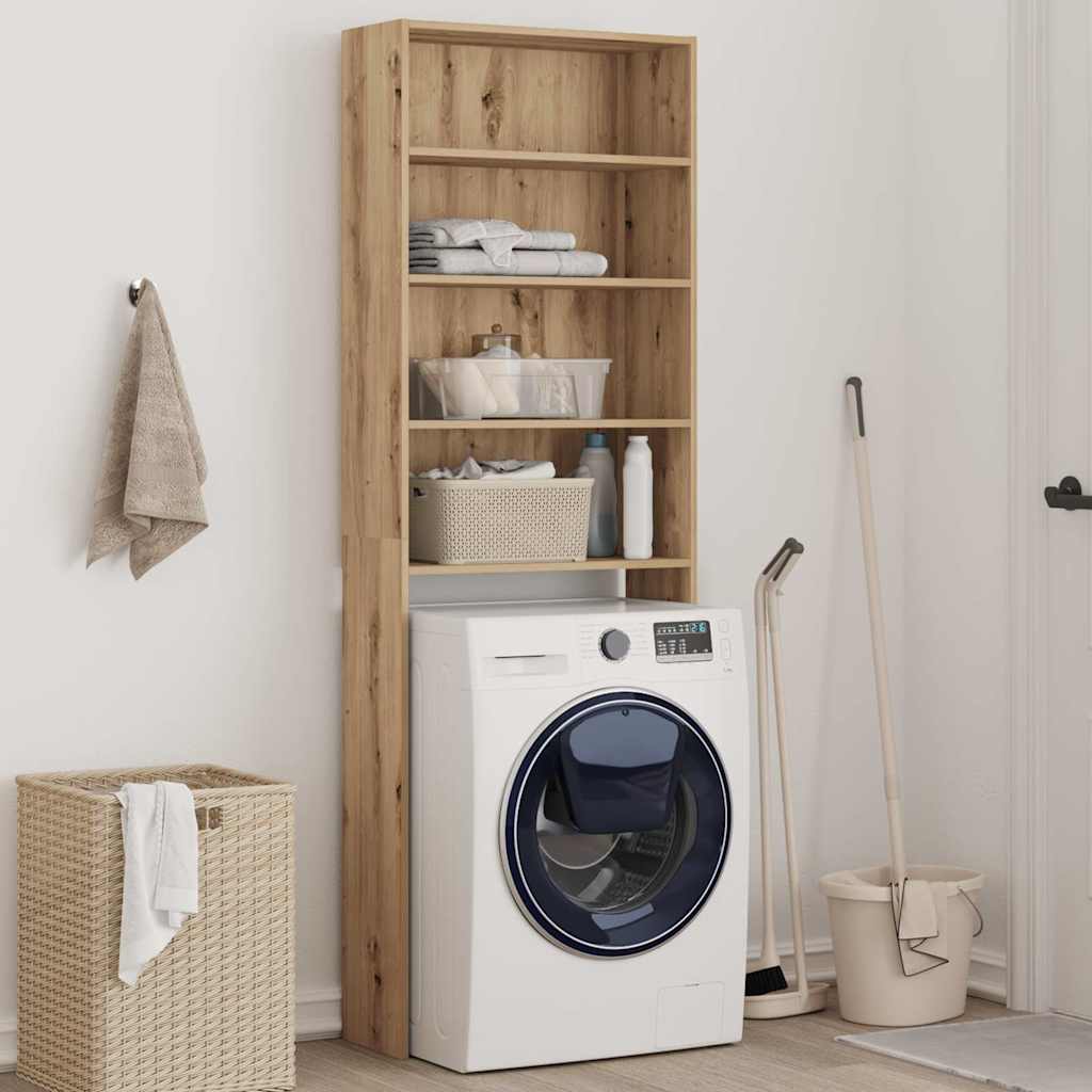 vidaXL Waschmaschinenregal Artisan-Eiche 64x24x190 cm