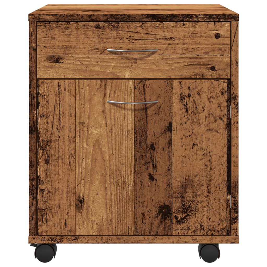 vidaXL Rollcontainer Altholz-Optik 45x38x54 cm Holzwerkstoff