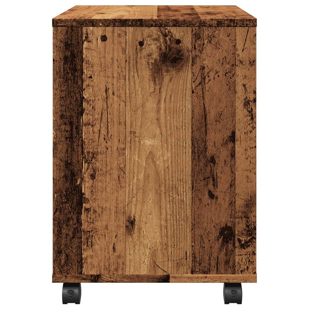 vidaXL Rollcontainer Altholz-Optik 45x38x54 cm Holzwerkstoff