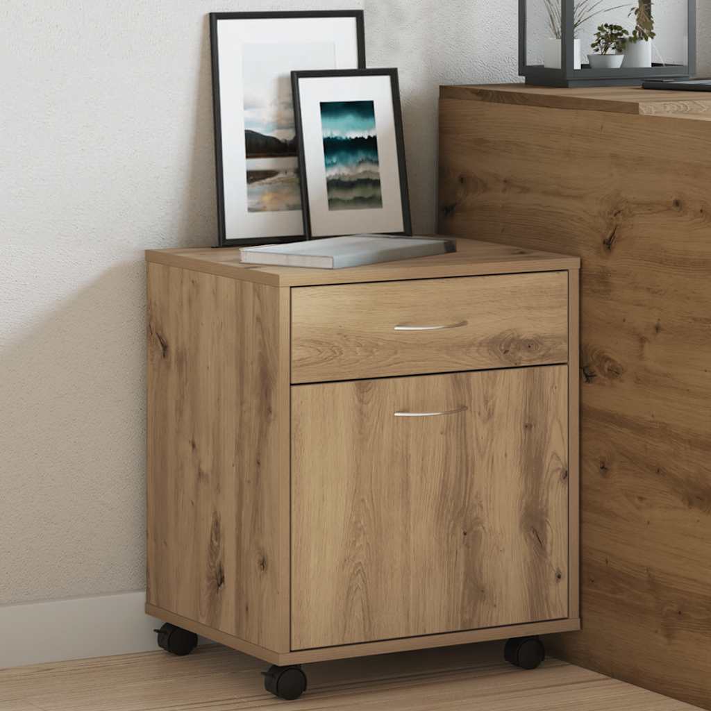 vidaXL Rollcontainer Artisan-Eiche 45x38x54 cm Holzwerkstoff