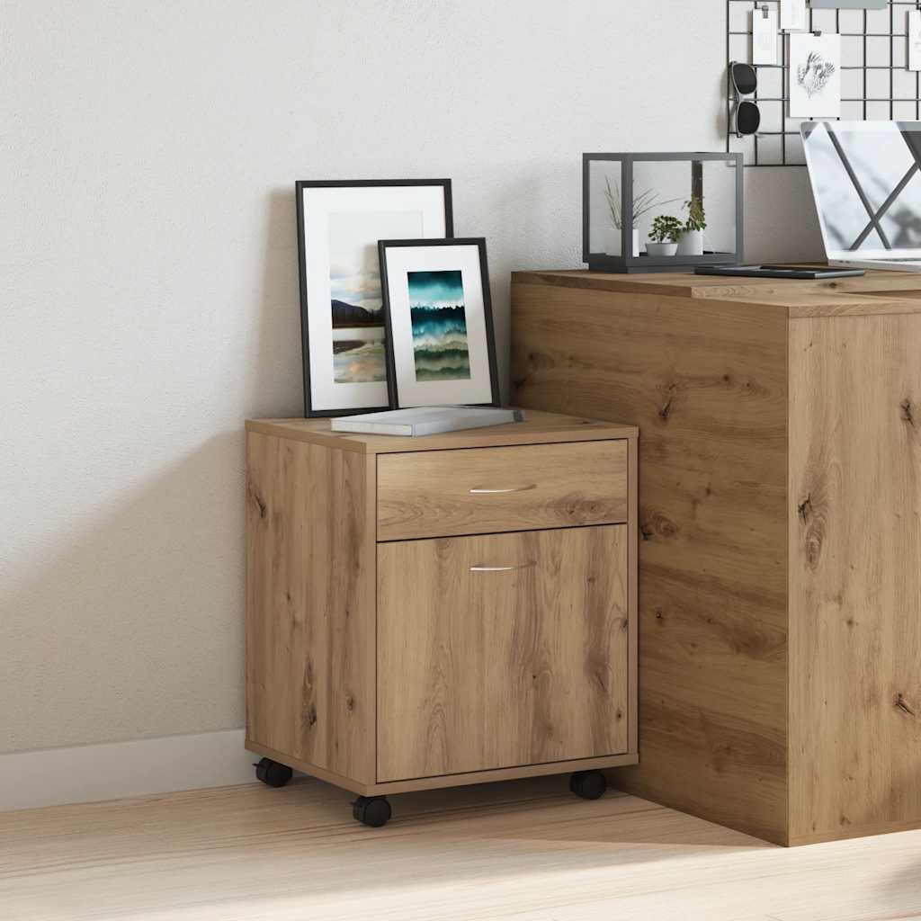 vidaXL Rollcontainer Artisan-Eiche 45x38x54 cm Holzwerkstoff
