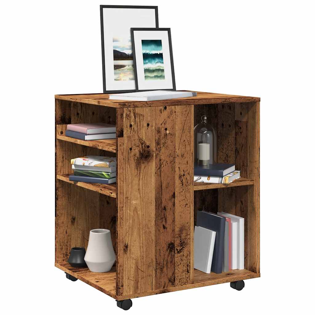 vidaXL Rollschrank Altholz-Optik 60x53x72 cm Holzwerkstoff
