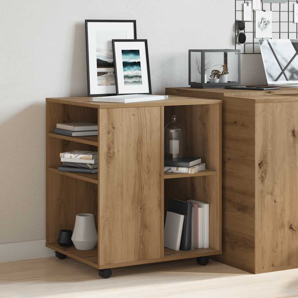 vidaXL Rollschrank Artisan-Eiche 60x53x72 cm Holzwerkstoff