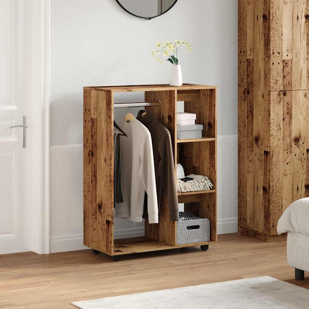 vidaXL Kleiderständer Altholz-Optik 80x40x110 cm Holzwerkstoff
