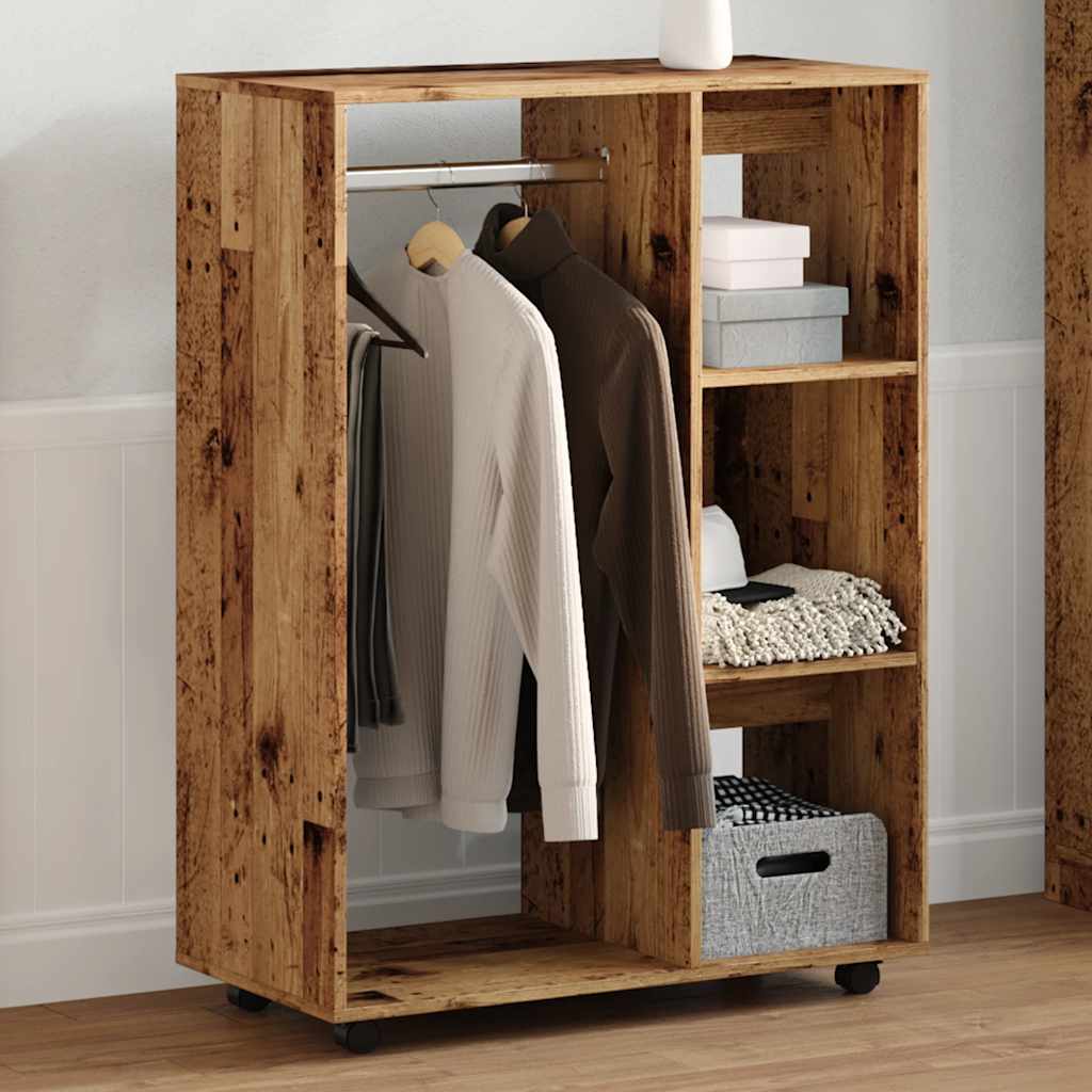 vidaXL Kleiderständer Altholz-Optik 80x40x110 cm Holzwerkstoff
