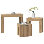 vidaXL Satztische 3 Stk. Artisan-Eiche Holzwerkstoff