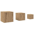 vidaXL Beistelltische 3 Stk. Artisan-Eiche Holzwerkstoff