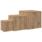 vidaXL Beistelltische 3 Stk. Artisan-Eiche Holzwerkstoff