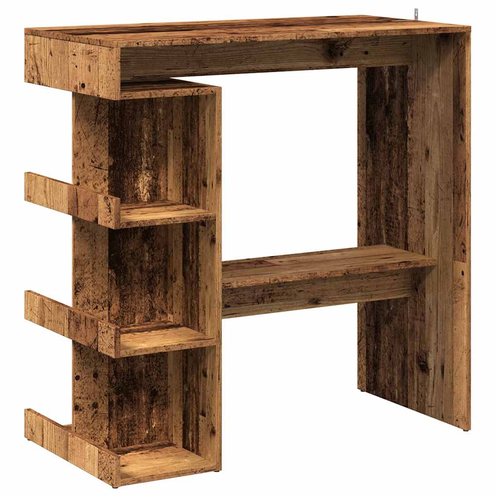 vidaXL Bartisch mit Regal Altholz-Optik 100x48x101,5 cm