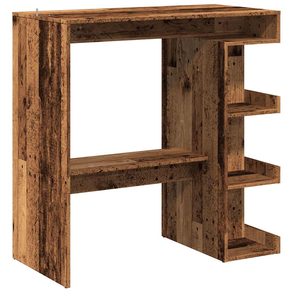 vidaXL Bartisch mit Regal Altholz-Optik 100x48x101,5 cm