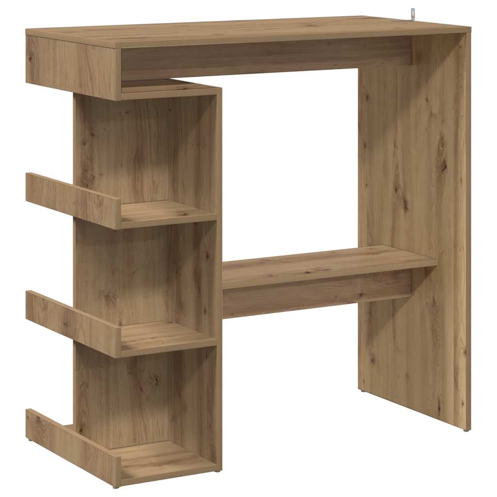 vidaXL Bartisch mit Regal Artisan-Eiche 100x48x101,5 cm