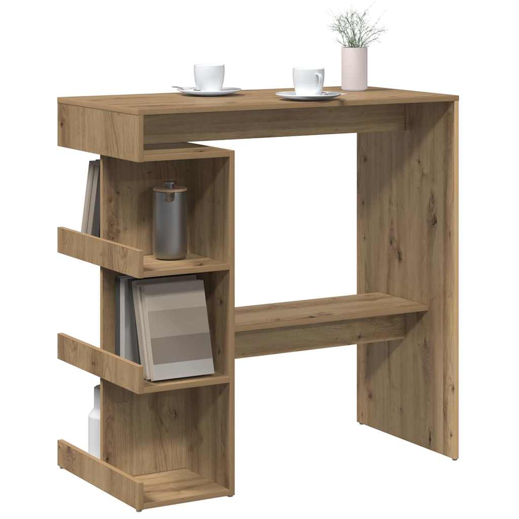 vidaXL Bartisch mit Regal Artisan-Eiche 100x48x101,5 cm