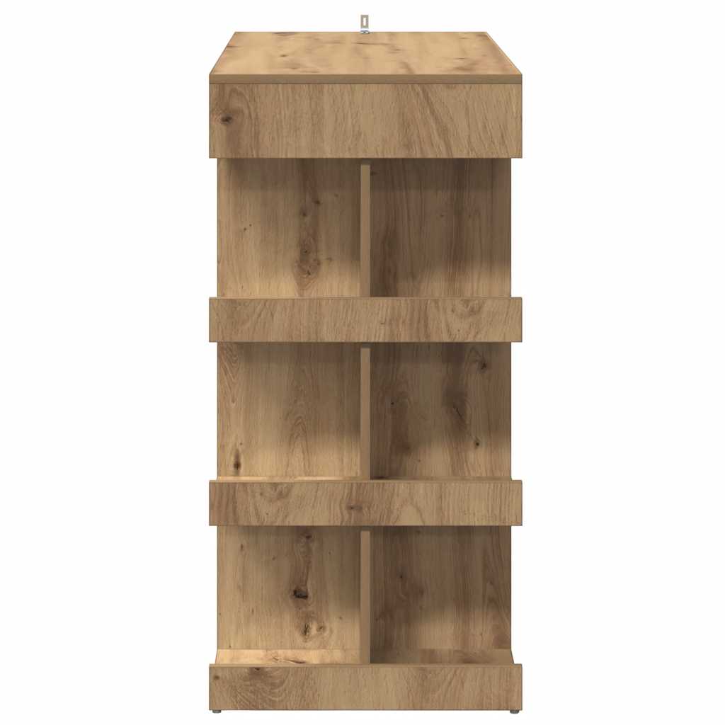 vidaXL Bartisch mit Regal Artisan-Eiche 100x48x101,5 cm